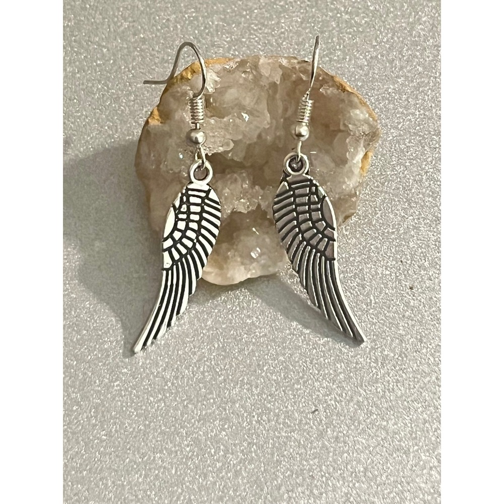New Sterling Silver Wing Earrings‎ Angel Wings Dangle Earrings Feather Jewelry